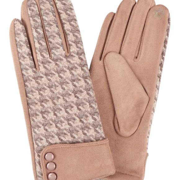 SMART TOUCH GLOVES W/ BUTTON - light brown - Picture 8 of 9